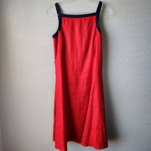 LAUREN RALPH LAUREN  Vintage 100% Linen A-Line Midi Dress